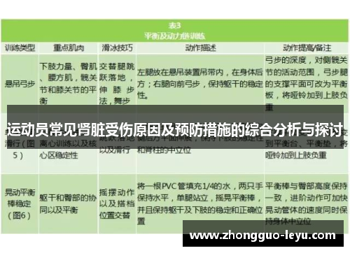 运动员常见肾脏受伤原因及预防措施的综合分析与探讨 运动员常见肾脏受伤原因及预防措施的综合分析与探讨