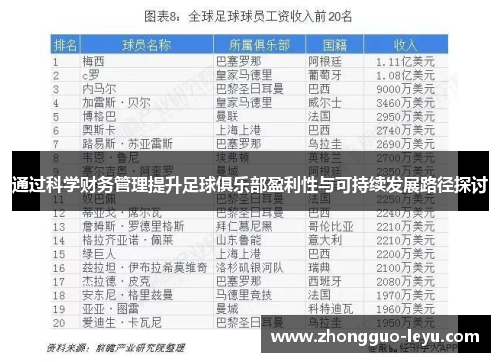 通过科学财务管理提升足球俱乐部盈利性与可持续发展路径探讨 通过科学财务管理提升足球俱乐部盈利性与可持续发展路径探讨